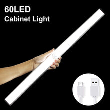 Load image into Gallery viewer, 24 40 60 LED Closet Light USB Rechargeable Under Cabinet Lightening Stick-on Motion Sensor Wardrobe Light with Magnetic Strip