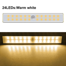 Load image into Gallery viewer, 24 40 60 LED Closet Light USB Rechargeable Under Cabinet Lightening Stick-on Motion Sensor Wardrobe Light with Magnetic Strip