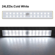 Load image into Gallery viewer, 24 40 60 LED Closet Light USB Rechargeable Under Cabinet Lightening Stick-on Motion Sensor Wardrobe Light with Magnetic Strip