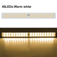 Load image into Gallery viewer, 24 40 60 LED Closet Light USB Rechargeable Under Cabinet Lightening Stick-on Motion Sensor Wardrobe Light with Magnetic Strip