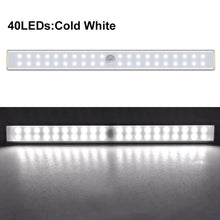 Load image into Gallery viewer, 24 40 60 LED Closet Light USB Rechargeable Under Cabinet Lightening Stick-on Motion Sensor Wardrobe Light with Magnetic Strip