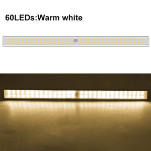 24 40 60 LED Closet Light USB Rechargeable Under Cabinet Lightening Stick-on Motion Sensor Wardrobe Light with Magnetic Strip
