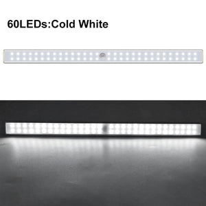 24 40 60 LED Closet Light USB Rechargeable Under Cabinet Lightening Stick-on Motion Sensor Wardrobe Light with Magnetic Strip