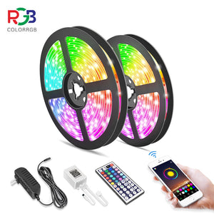 5M 10M LED Strip Light RGB 5050 Flexible Ribbon Fita Led Light Strip RGB  Tape Diode DC 12V+ Remote Control